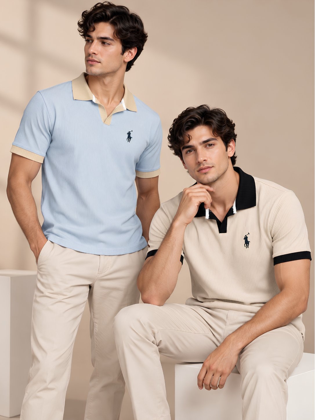 Polo Ralph Lauren Polo Shirt - Sky Blue & Cream