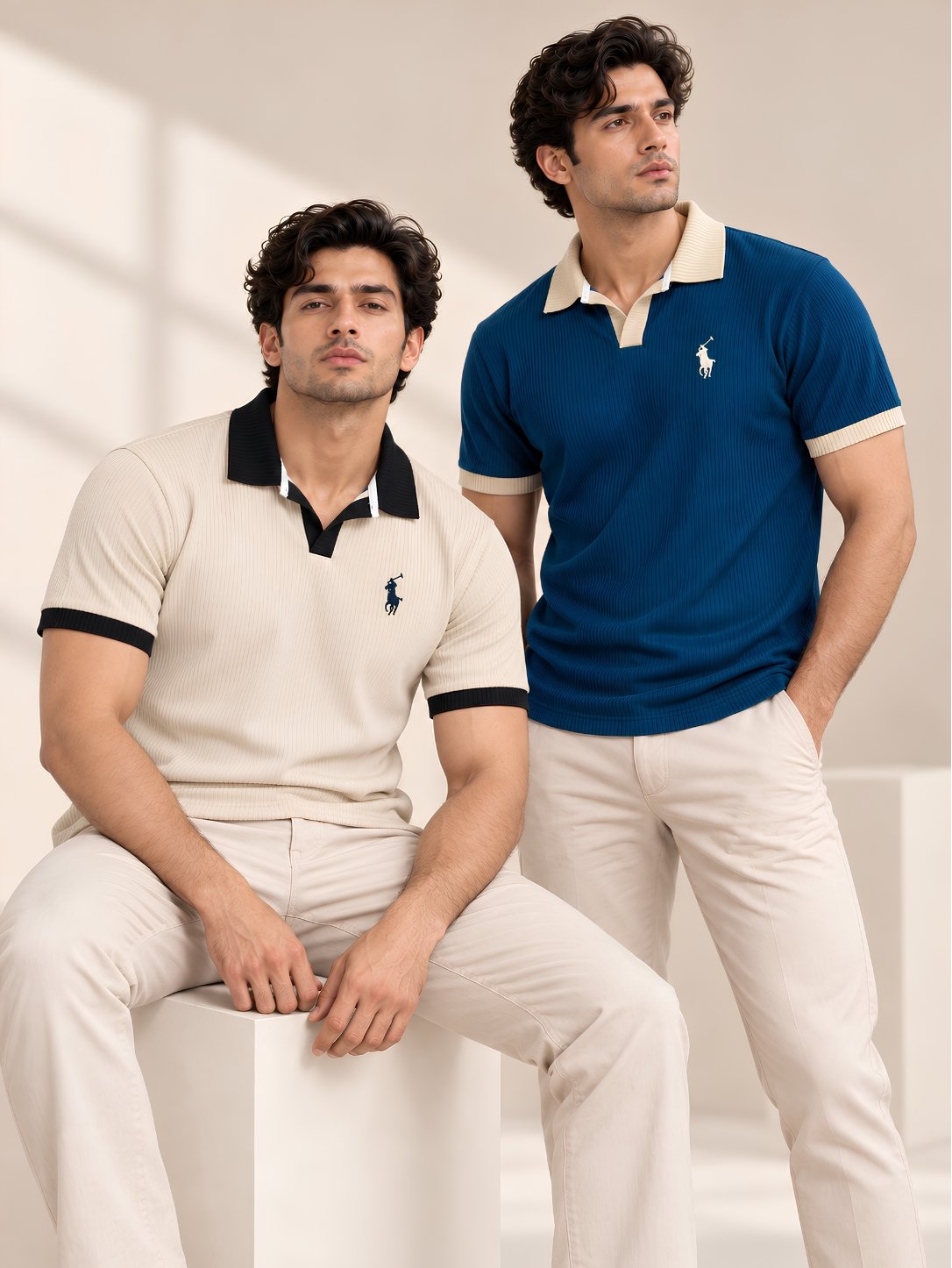 Polo Ralph Lauren Polo Shirt - Cream & Navy