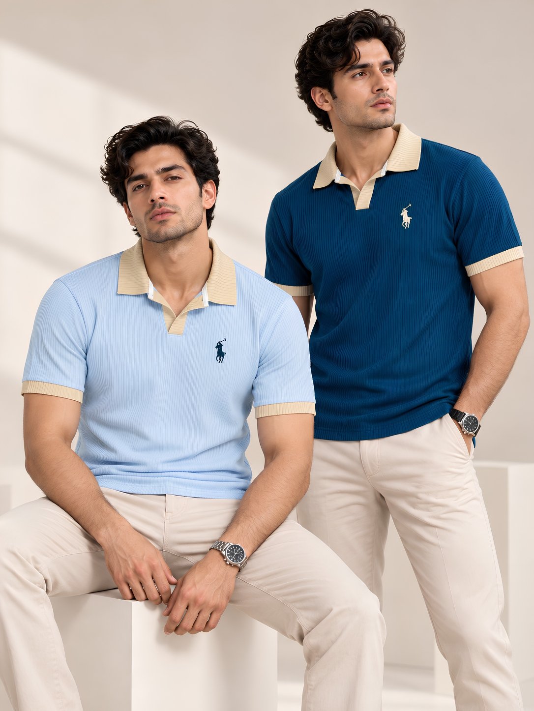 Polo Ralph Lauren Polo Shirt - Sky Blue & Navy